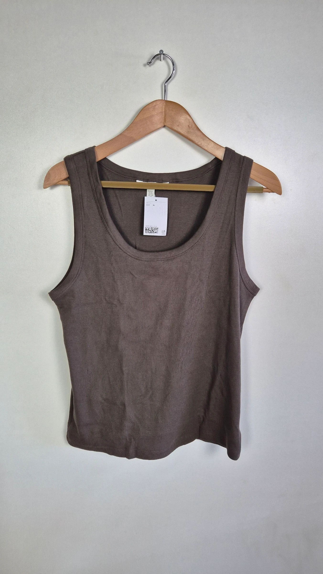 Taupe rib H&M tanktop maat XL